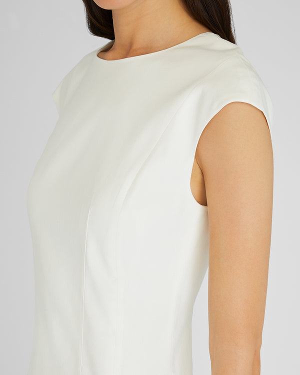Club Monaco Darted Cap Sleeve Dress Off White