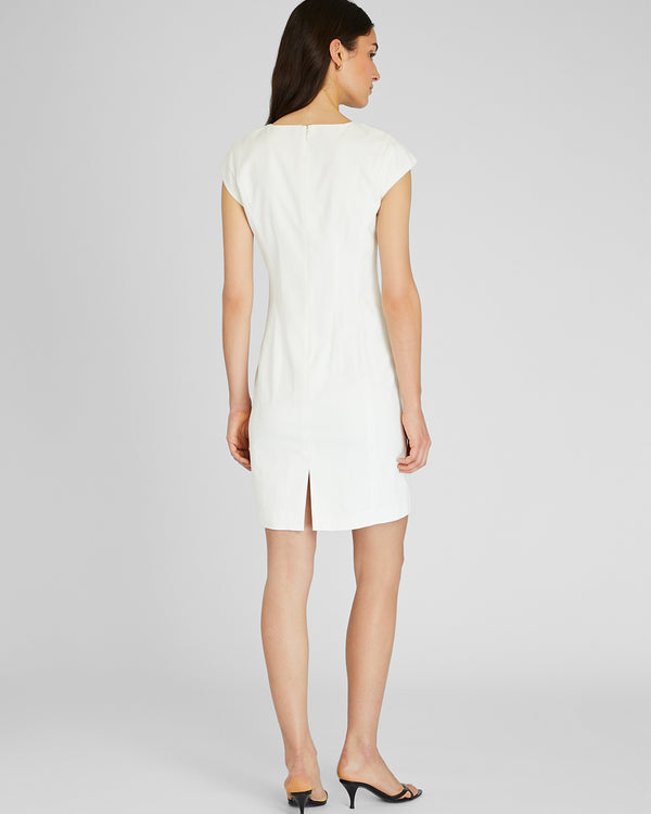 Club Monaco Darted Cap Sleeve Dress Off White