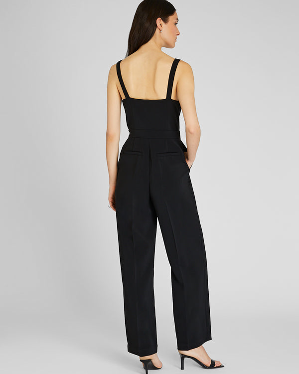 Club Monaco Darted Crepe Jumpsuit Black