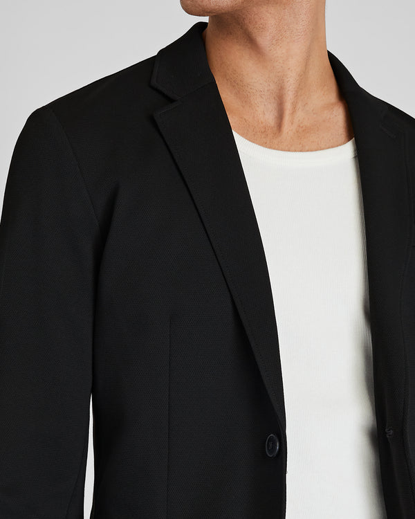 Club Monaco Deconstructed Pique Knit Blazer Black