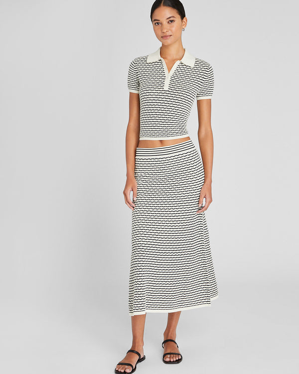 Club Monaco Diamond Pointelle Skirt Navy Mix