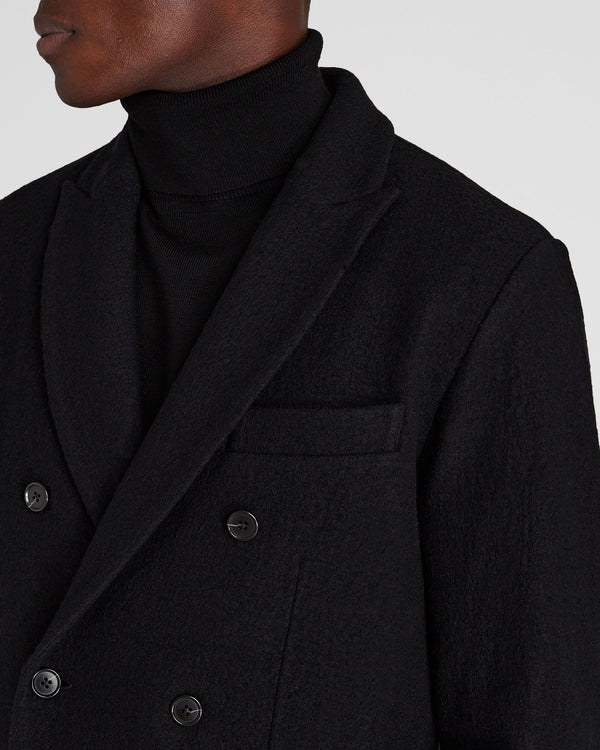 Club Monaco Double-Breasted Knit Wool Blazer Black