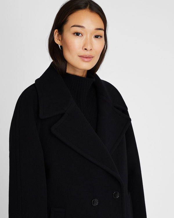 Club Monaco Double-Breasted Relaxed Coat Black