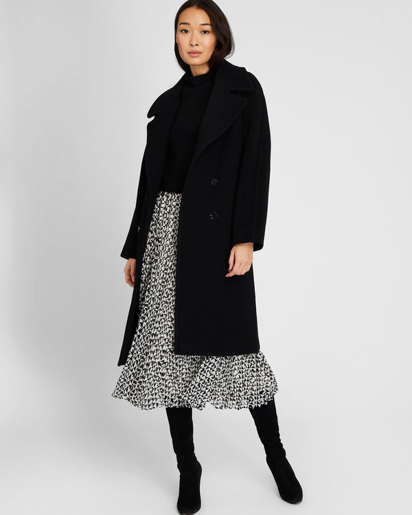 Club Monaco Double-Breasted Relaxed Coat Black