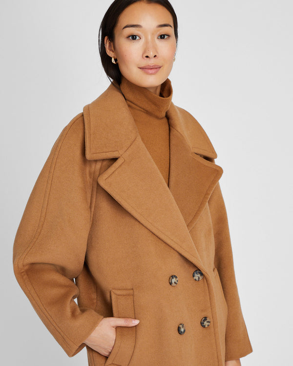 Club Monaco Double-Breasted Relaxed Coat Caramel