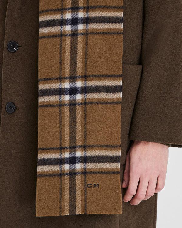 Club Monaco Double-Faced Plaid Scarf Tan Mix