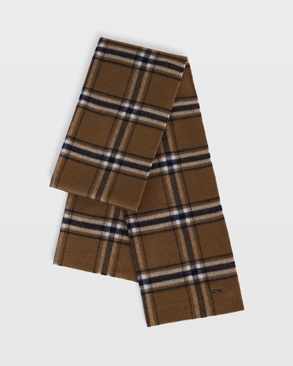 club monaco Double-Faced Plaid Scarf Tan Mix