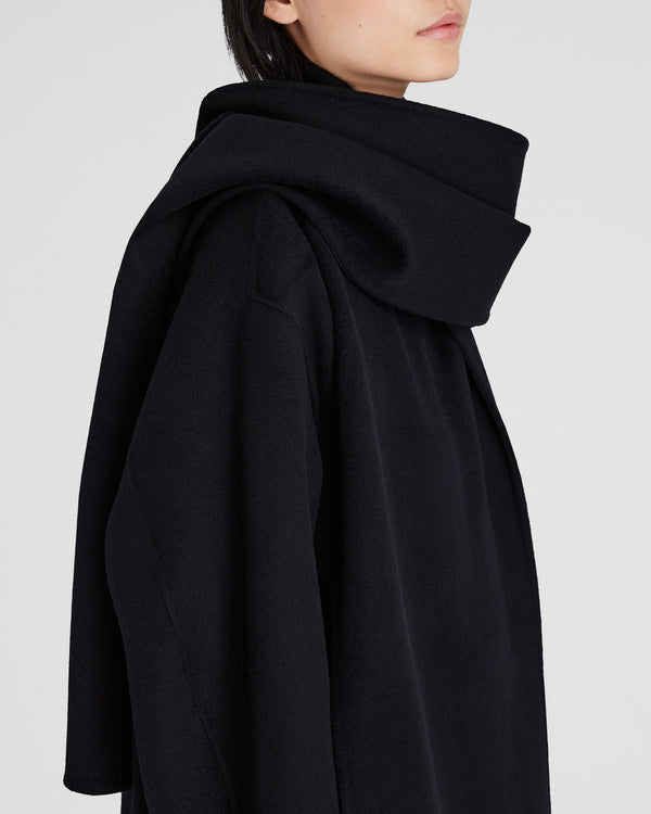 Club Monaco Double-Faced Scarf Coat Black
