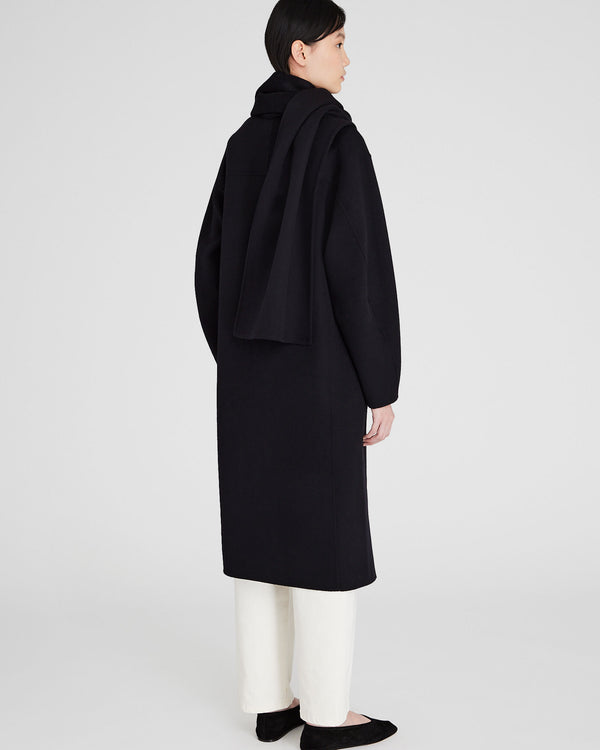 Club Monaco Double-Faced Scarf Coat Black