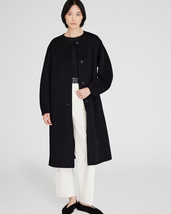 Club Monaco Double-Faced Scarf Coat Black