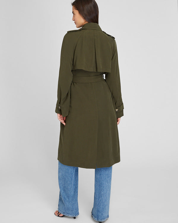 Club Monaco Draped Trench Olive Pit