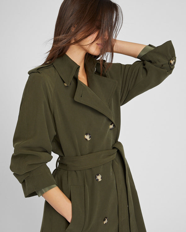 Club Monaco Draped Trench Olive Pit