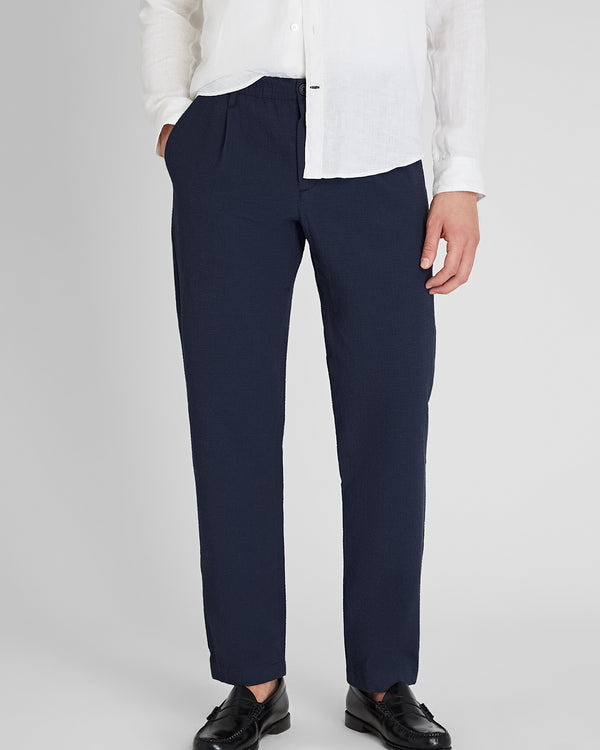 Club Monaco Elastic Seersucker Trouser Navy