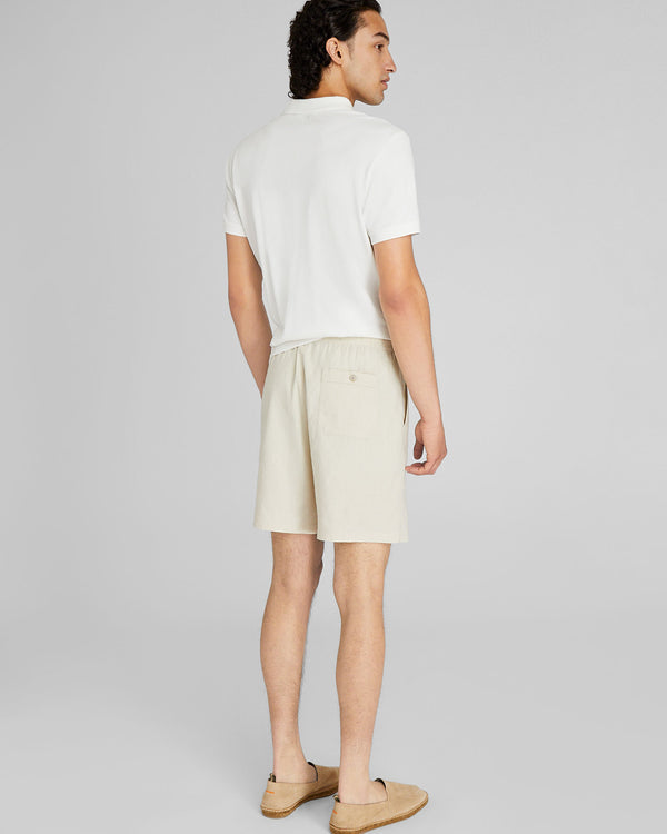 Club Monaco Elasticated Linen Short Khaki