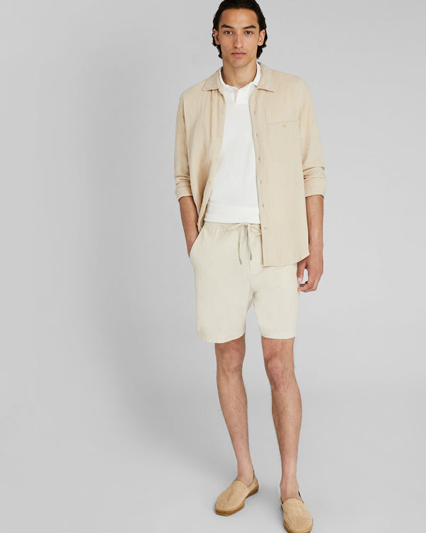 club monaco Elasticated Linen Short Khaki