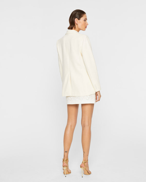 Club Monaco Embroidered Eyelet Mini Skirt White