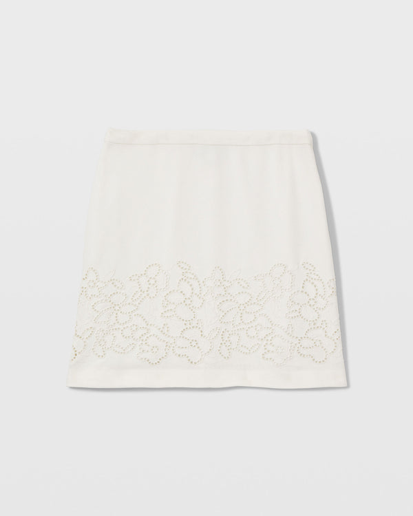 Club Monaco Embroidered Eyelet Mini Skirt White