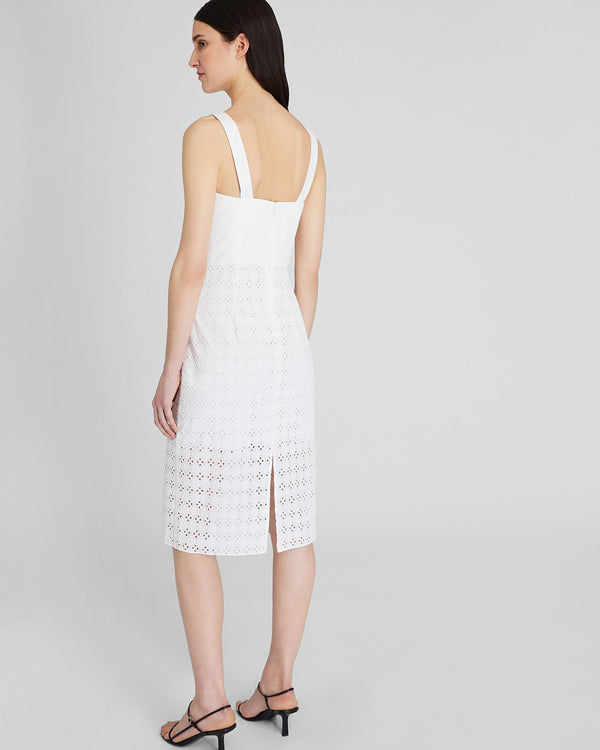 Club Monaco Eyelet Midi Dress White