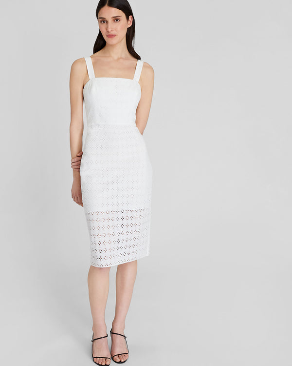 club monaco Eyelet Midi Dress White