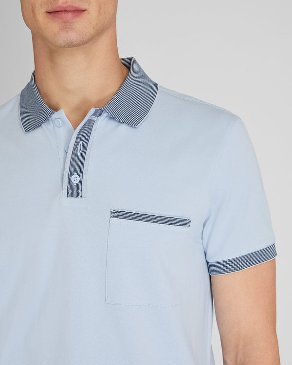 Club Monaco Feeder Collar Polo Blue