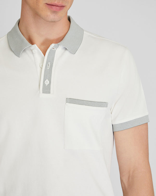 Club Monaco Feeder Collar Polo White