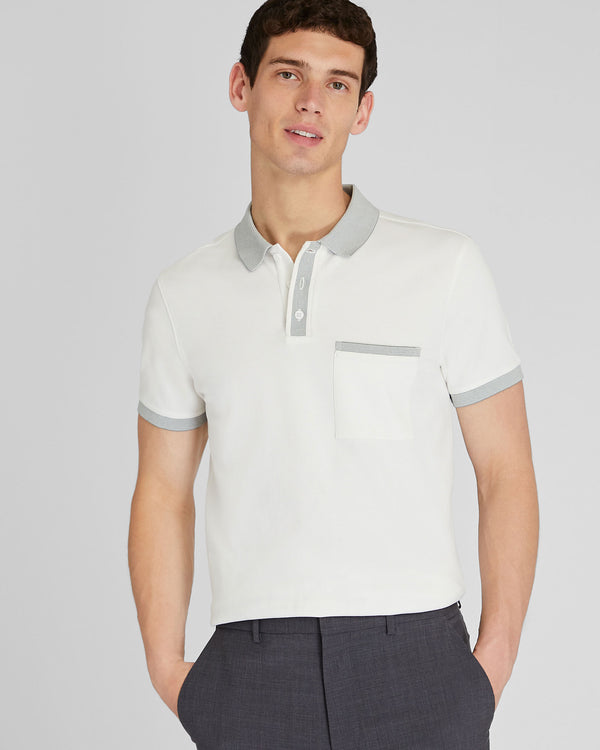 club monaco Feeder Collar Polo White