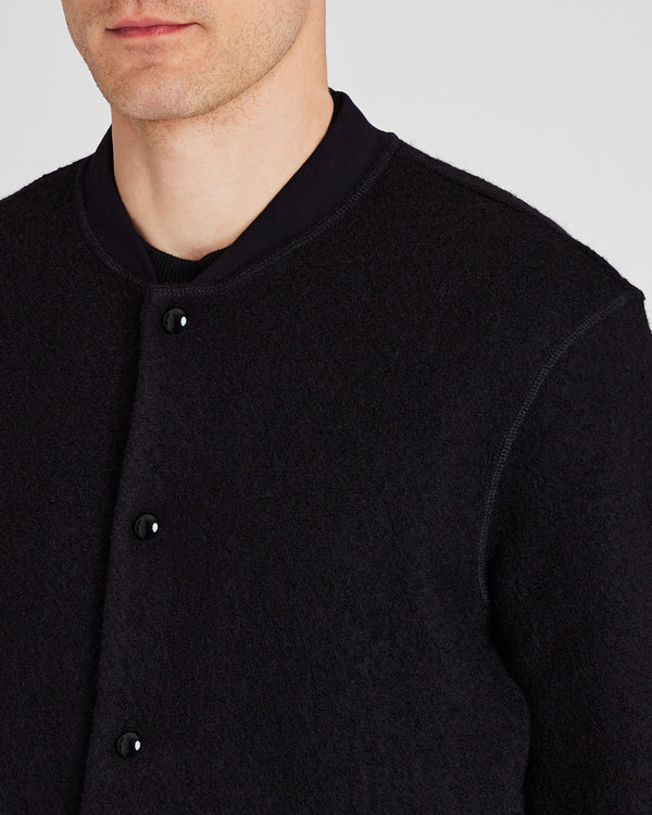 Club Monaco Felted Wool Bomber Jacket Black Base