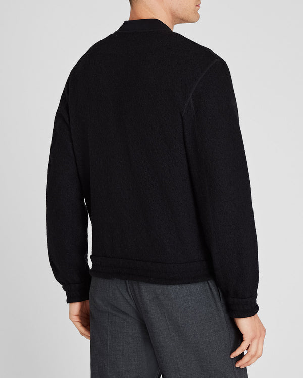 Club Monaco Felted Wool Bomber Jacket Black Base
