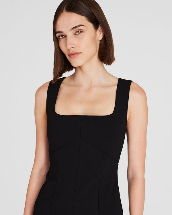 Club Monaco Fitted Crepe Midi Dress Black