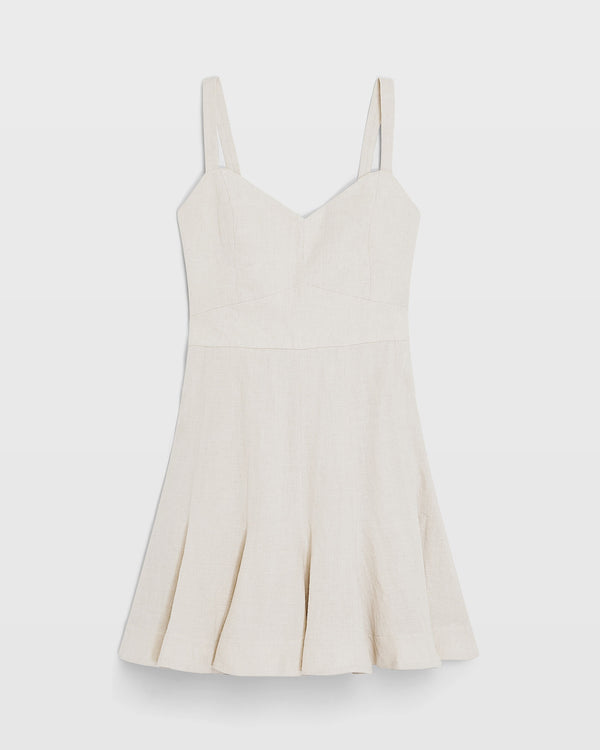 Club Monaco Fluted Hem Mini Dress Flaxseed