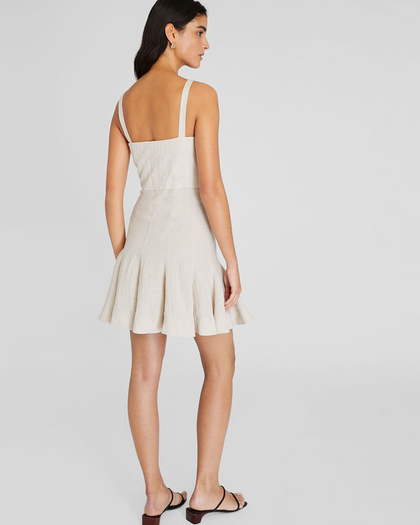 Club Monaco Fluted Hem Mini Dress Flaxseed