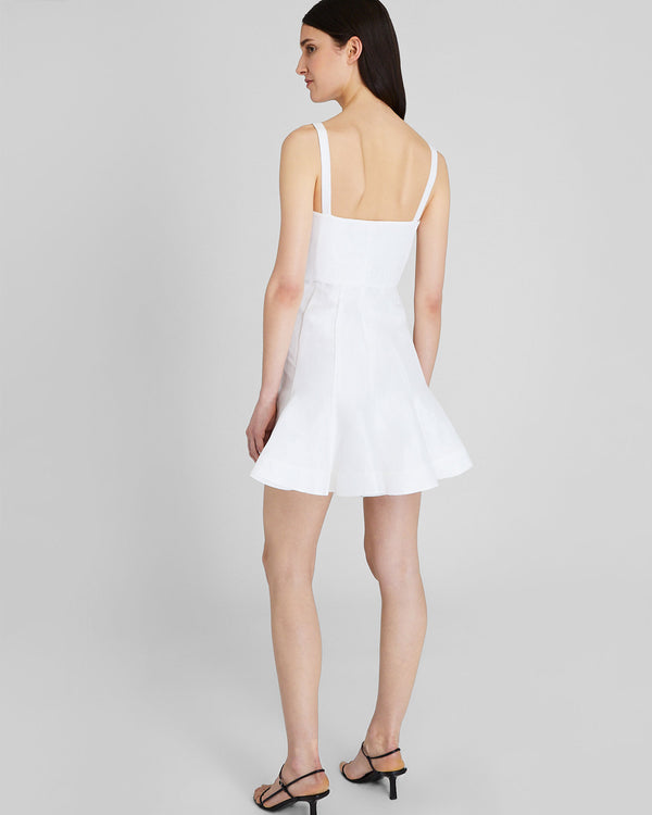 Club Monaco Fluted Hem Mini Dress White