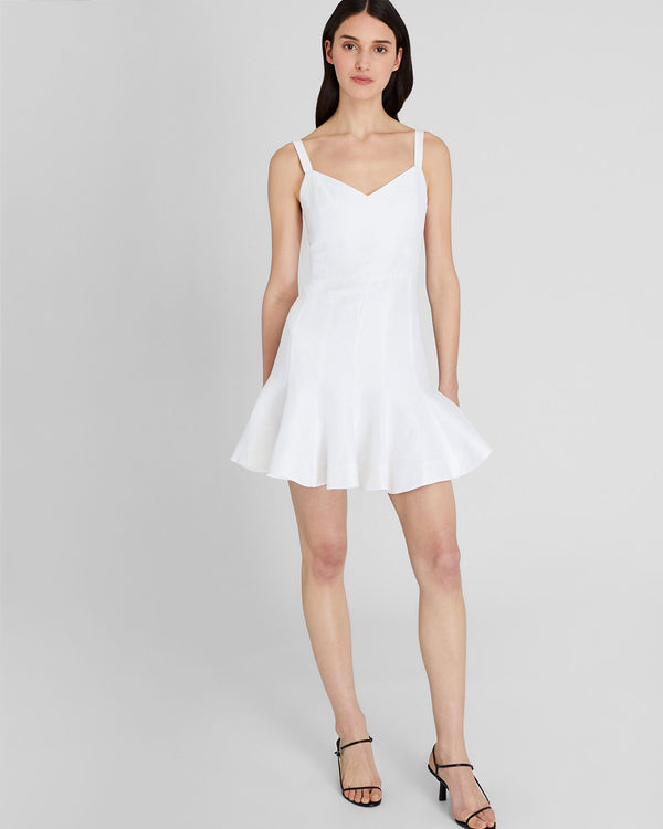 Club Monaco Fluted Hem Mini Dress White