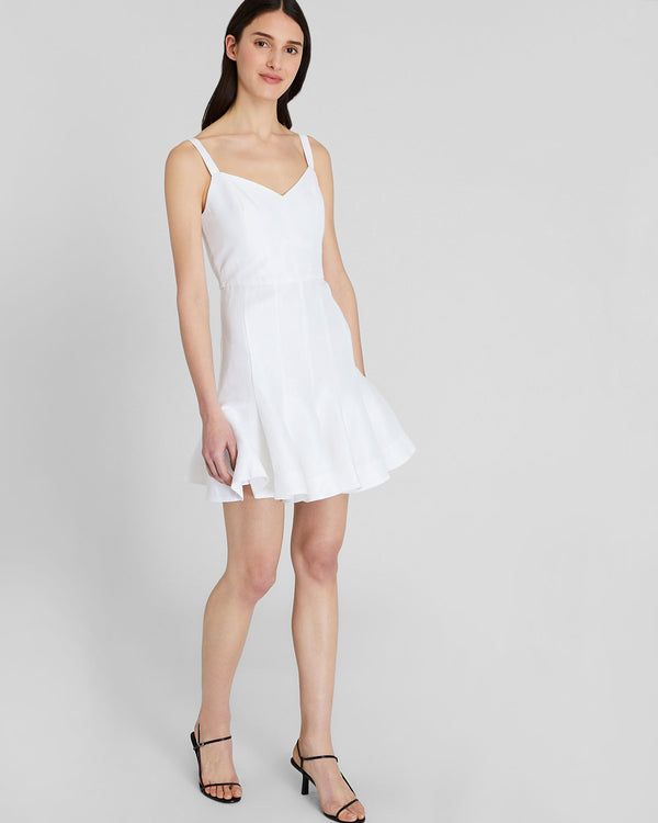 club monaco Fluted Hem Mini Dress White