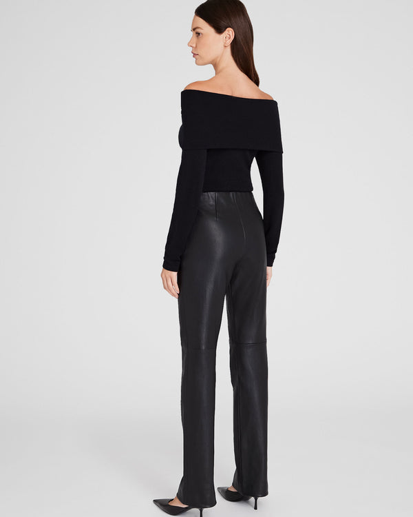 Club Monaco Full-Length Leather Pant Black