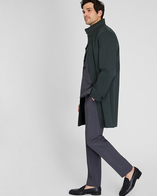 Club Monaco Funnel Neck Mac Coat Gunmetal Black