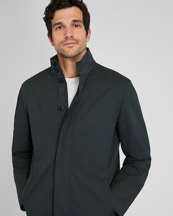 Club Monaco Funnel Neck Mac Coat Gunmetal Black