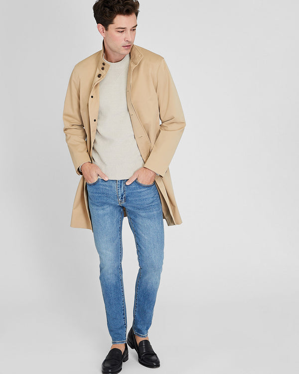 Club Monaco Funnel Neck Mac Coat Khaki