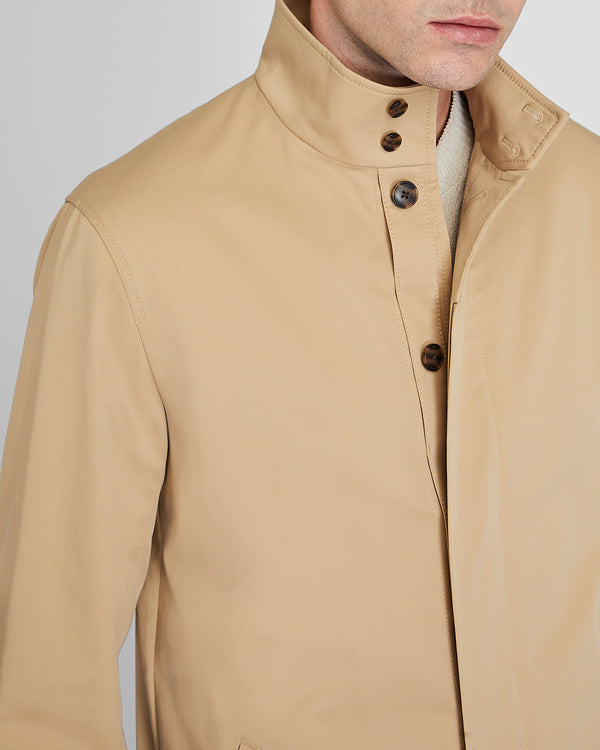 Club Monaco Funnel Neck Mac Coat Khaki