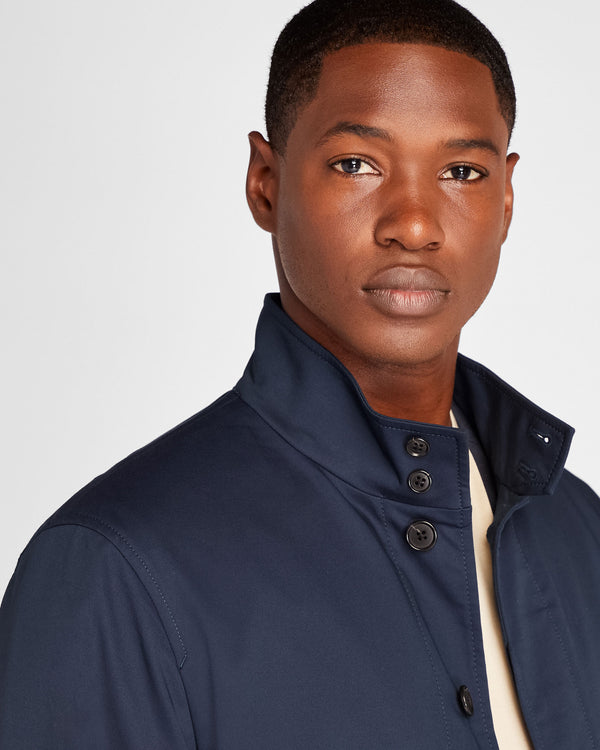 Club Monaco Funnel Neck Mac Coat Navy