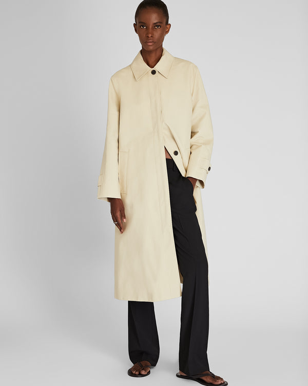 Club Monaco Gabardine Mac Coat Khaki Stone