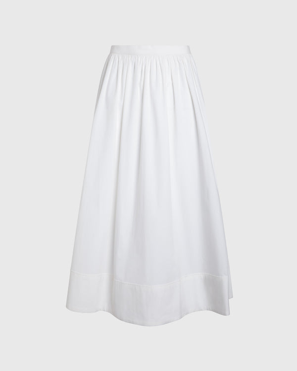 club monaco Gathered Cotton Skirt Bright White