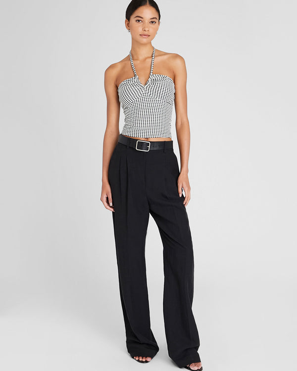 Club Monaco Gingham Knit Top White