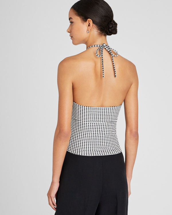 Club Monaco Gingham Knit Top White