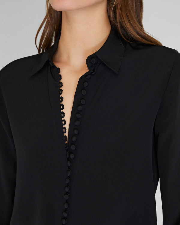 Club Monaco Helek Silk Shirt Black