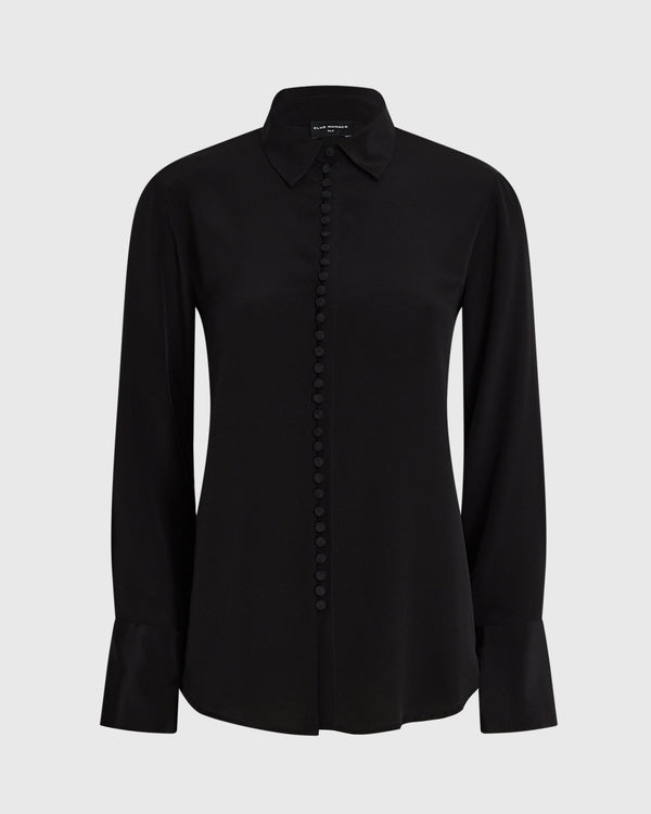 Club Monaco Helek Silk Shirt Black