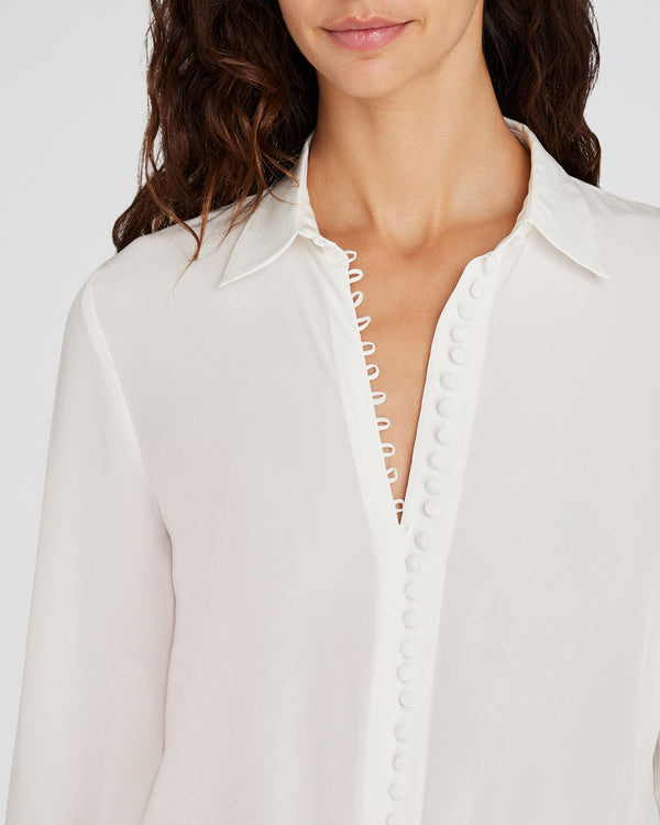 Club Monaco Helek Silk Shirt Blanc De Blanc