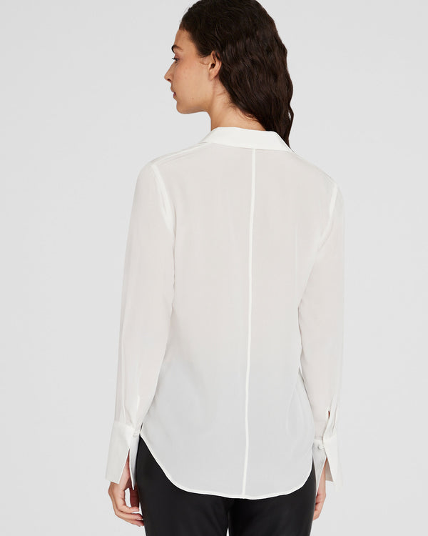 Club Monaco Helek Silk Shirt Blanc De Blanc