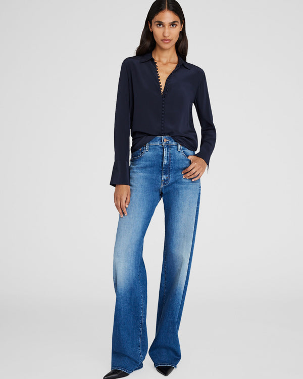 Club Monaco Helek Silk Shirt Navy