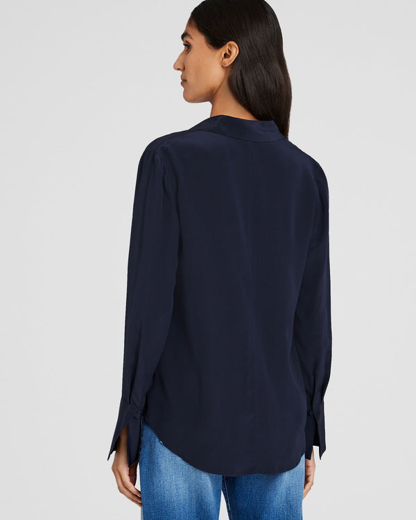 Club Monaco Helek Silk Shirt Navy